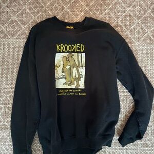 Black Graphic Crewneck Sweater